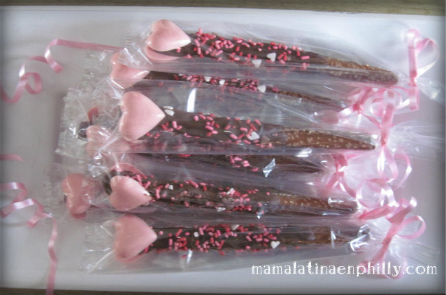 Pretzels con chocolate San Valentín