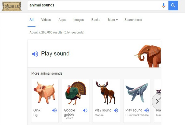 sonido de animales google
