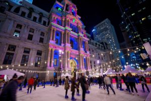 Patinaje y luces de navidad en Dillworth Park City Hall Filadelfia Philadelphia