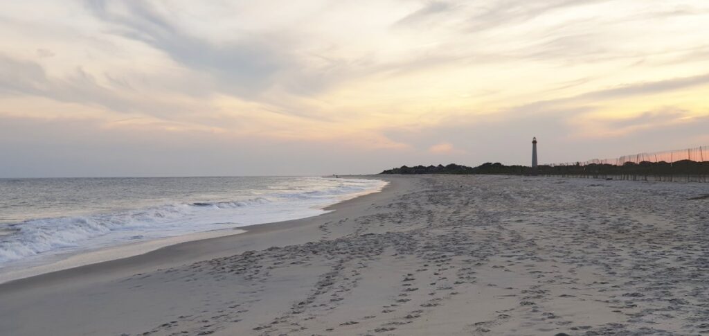 Vista de la playa de Cape May en New Jersey