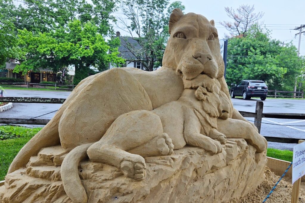 Leones en arena peddlers village
