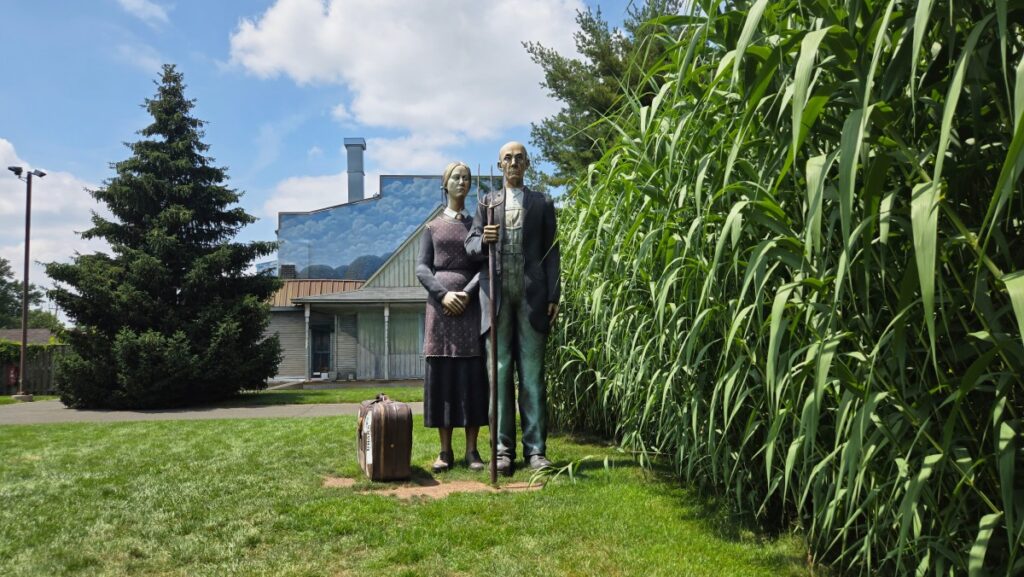 Pareja de granjeros en grounds for sculpture