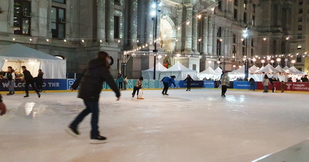 pista de patinaje navidad en Philadelphia
