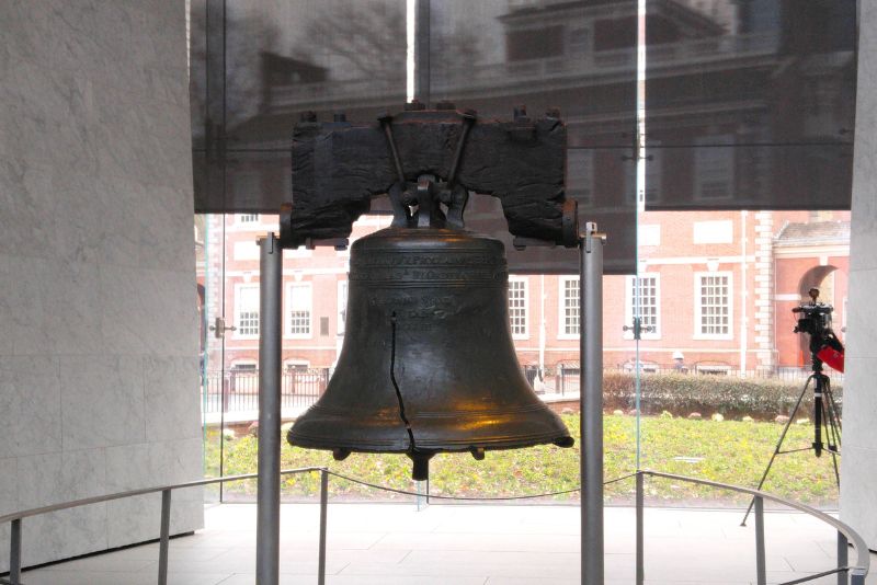 La campana de la libertad en primer plano