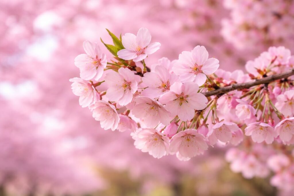 Flores de arboles de cerezo close up