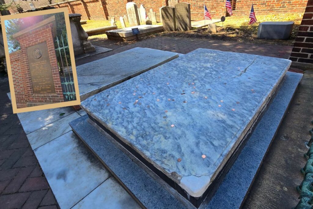 La tumba de Benjamin Franklin en Philadelphia