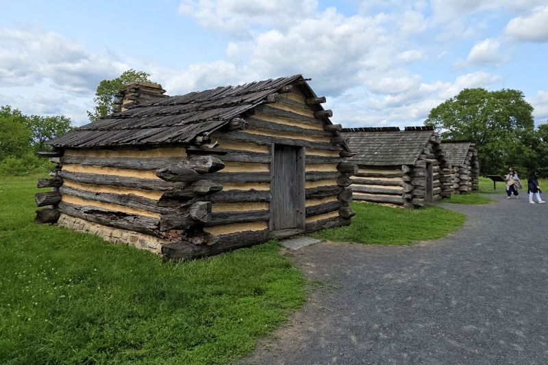 Cabanas construidas por los soldados en Valley Forge